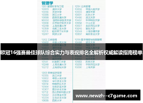 欧冠16强赛最佳球队综合实力与表现排名全解析权威解读指南榜单 欧冠16强赛最佳球队综合实力与表现排名全解析权威解读指南榜单